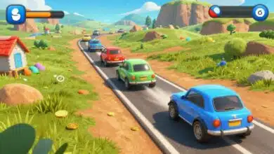 Hill Climb Racing em uma pista montanhosa, com um veículo realizando uma manobra e coletando moedas